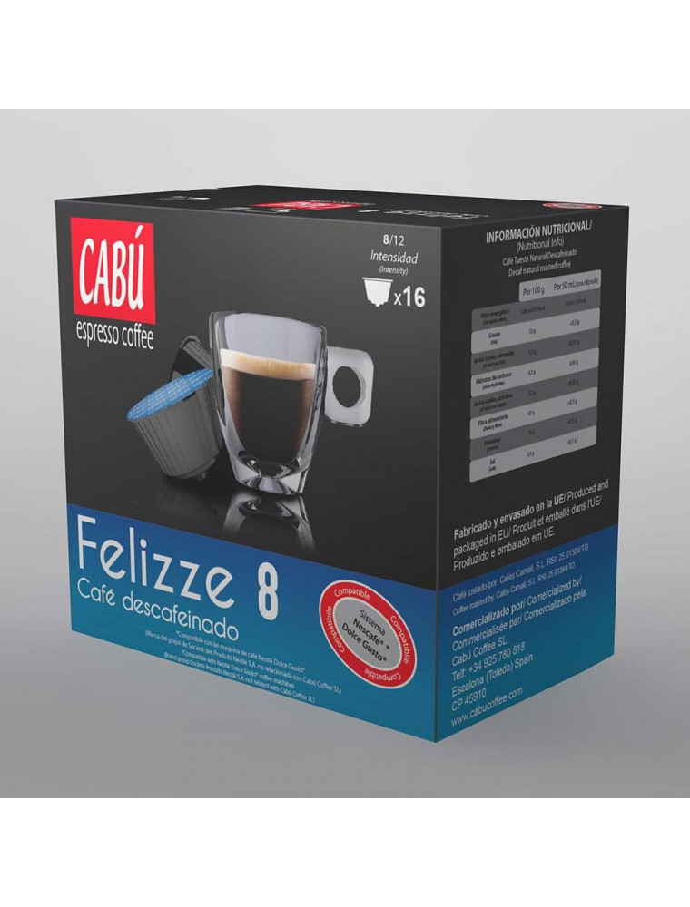 Felizze Café Espresso Descafeinado - Cápsula Compatible Dolce Gusto®**